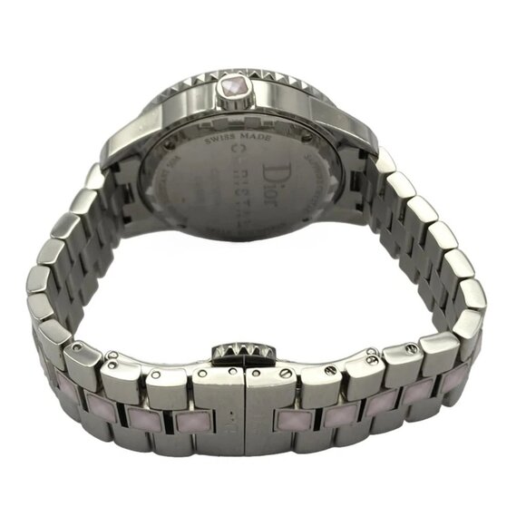 DIOR/ChristianDior Crystal Silver Pink Women's Wrist Watch 532-080425 - Picture 3 of 6